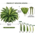 thumbnail image 3 of 2026 New Boston Ferns Artificial Plants Outdoor, 38/60/88 Leaves Silk Artificials Ferns, UV Resistant Zero Maintenance Faux Bush For Garden Patio, 3 of 9