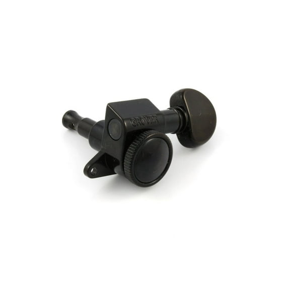 Grover 505BC6 6-In-Line Roto-Grip Locking Tuning Machines - BLACK