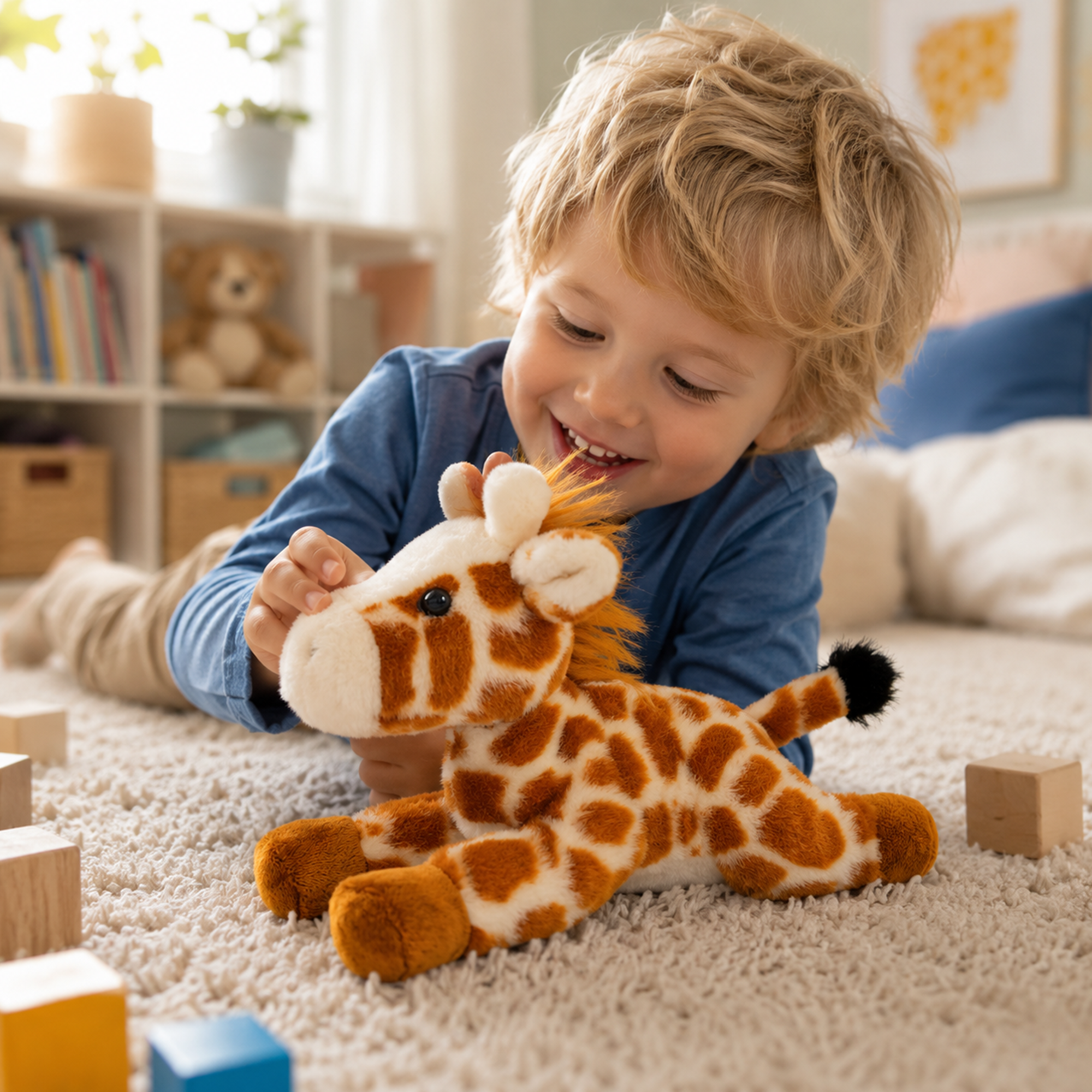 Peluche de Jirafa realista y suave de 8 pulgadas Just qunseen, lindo para niños 4