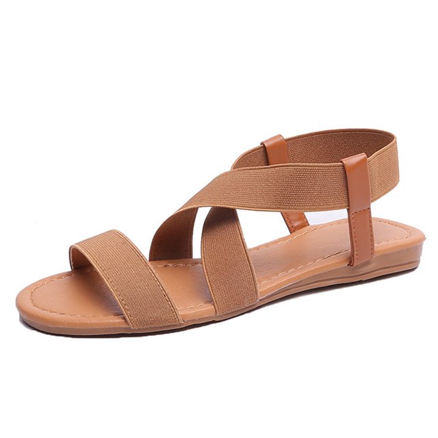 Sandalias Elegantes para Mujer Planas Elásticas Conciso Sólidas Viajes Al Aire Libre