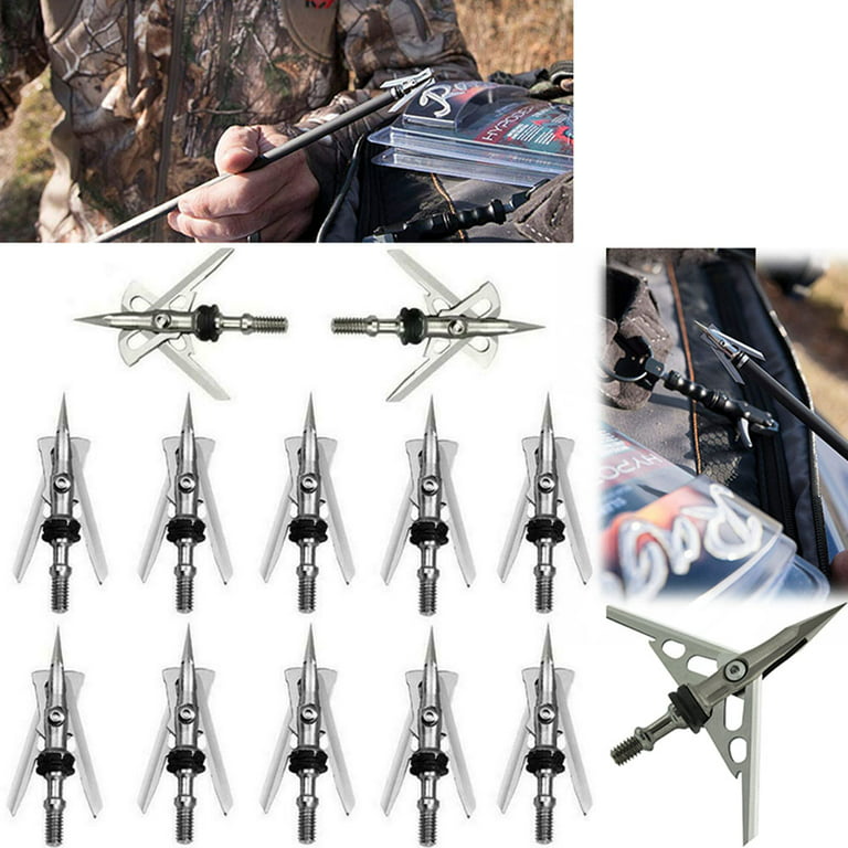 12PCS Powerful Hunting Arrowheads Sharp Stainless fishing Arrow
