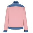 thumbnail image 6 of Fengactive Womens Denim Patchwork Zip Up Collar Jacket Casual Long Sleeve Lightweight Daily Wear Top, 6 of 6