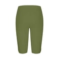 thumbnail image 4 of Lcklvx Plus Size Shorts for Women Long Knee Length Stretchy High Waisted Workout Yoga Pants, 4 of 5