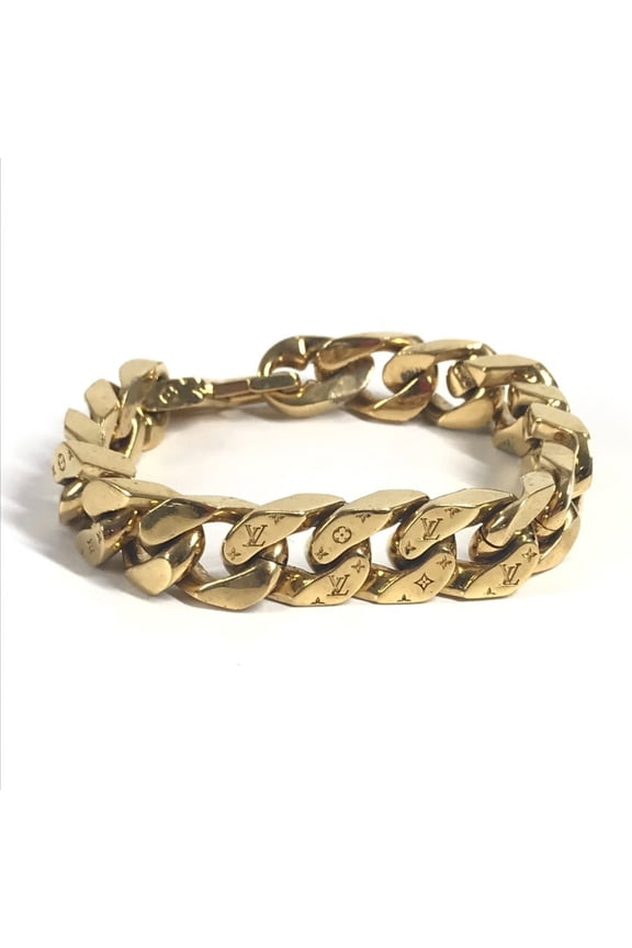 Pre-Owned LOUIS VUITTON M00306 Monogram Chain Link Bracelet, Metal, Gold, for Men and Women