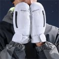thumbnail image 4 of Jinhomg Snowboarding Mittens for Women Men Windproof Waterproof Outdoor Mittens Winter Thermal Cozy Snow Gloves with Hands Warmer Zipper Pocket 90 Percent off Clearance White Free Size, 4 of 4