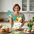 thumbnail image 1 of QTOCIO Easter Decorations, Easter Cooking Apron Insulated Mitts Insulated Pads Three Piece Set Suspender Apron Kitchen Cooking Apron BBQ Apron Holiday Decorative Sleeveless Apron, 1 of 6
