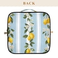 thumbnail image 5 of Iauyy Rhombus Cosmetic Bag with Handle Large Capacity Luxury Twill Travel Makeup Bag ,A Lemon and Flowers, 5 of 8