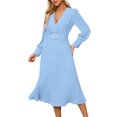 thumbnail image 1 of Robe Mode Femme Slim - Fit V - Col Long - Manches Longues Ligne A, 1 of 8