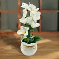 thumbnail image 2 of Mdesiwst Artificial Potted Magnolia Flower,7 Head Faux Floral Plants Bonsai Indoor Outdoor Desktop Decoration, 2 of 6