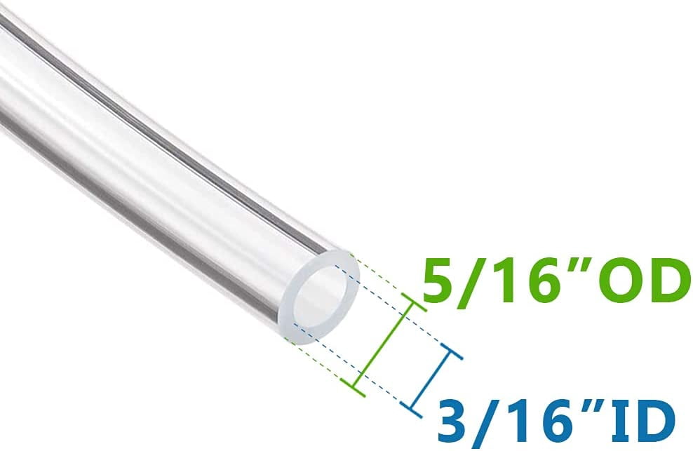 MKEUDQ-Pneumatic PU Tubing, 5/16"OD Hose PU Polyurethane Air Hose Tube Line for Air Compressor Water Fluid Transfer Clear (9.84 ft)
