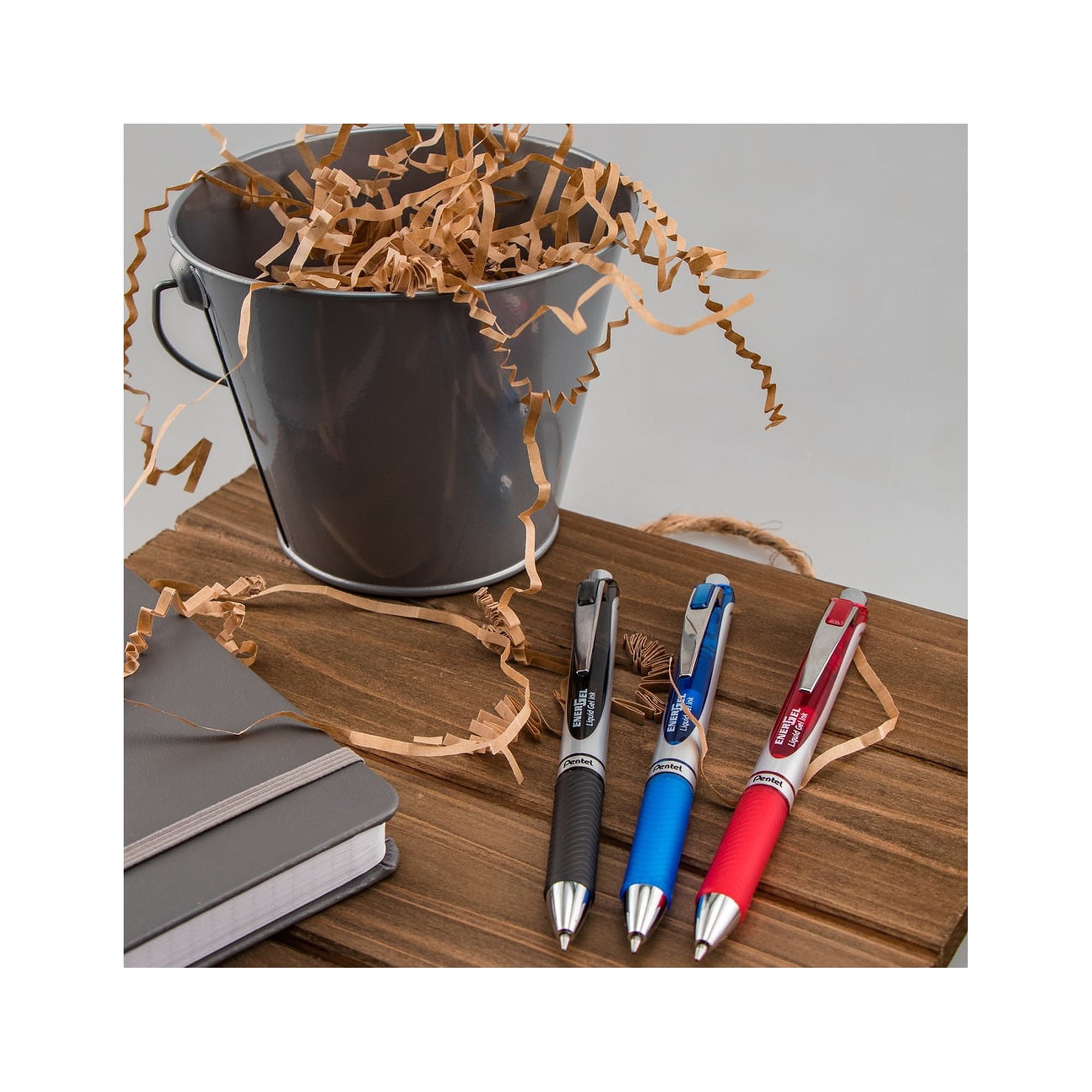 Pentel EnerGel RTX Retractable Liquid Gel Pen  (0.7mm) Metal Tip  Medium Line  Blue (Pack of 24)