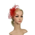 thumbnail image 4 of MSJUHEG Tea Party Hats,Feather Hair Clip,Feather Headpiece,Church Hats,Fascinators Hats,Tea Top Party Flower Hat Headwear for Fascinators Headband Red One Size, 4 of 8