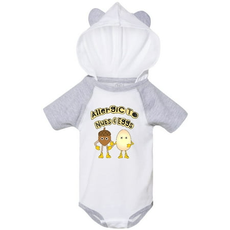

Inktastic Allergic to Nuts and Eggs Gift Baby Boy or Baby Girl Bodysuit