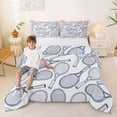 thumbnail image 2 of Castle Fairy Tennis Print Full Size Comforter Sets 3-Piece, Sport Theme Bedding Comforter Set, White Navy,Navy Blue Reversible,1 Comforter and 2 Pillowcases, 2 of 6
