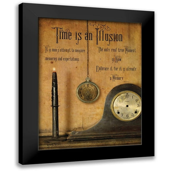 Jacobs, Billy 12x14 Black Modern Framed Museum Art Print Titled - Time is an Illusion