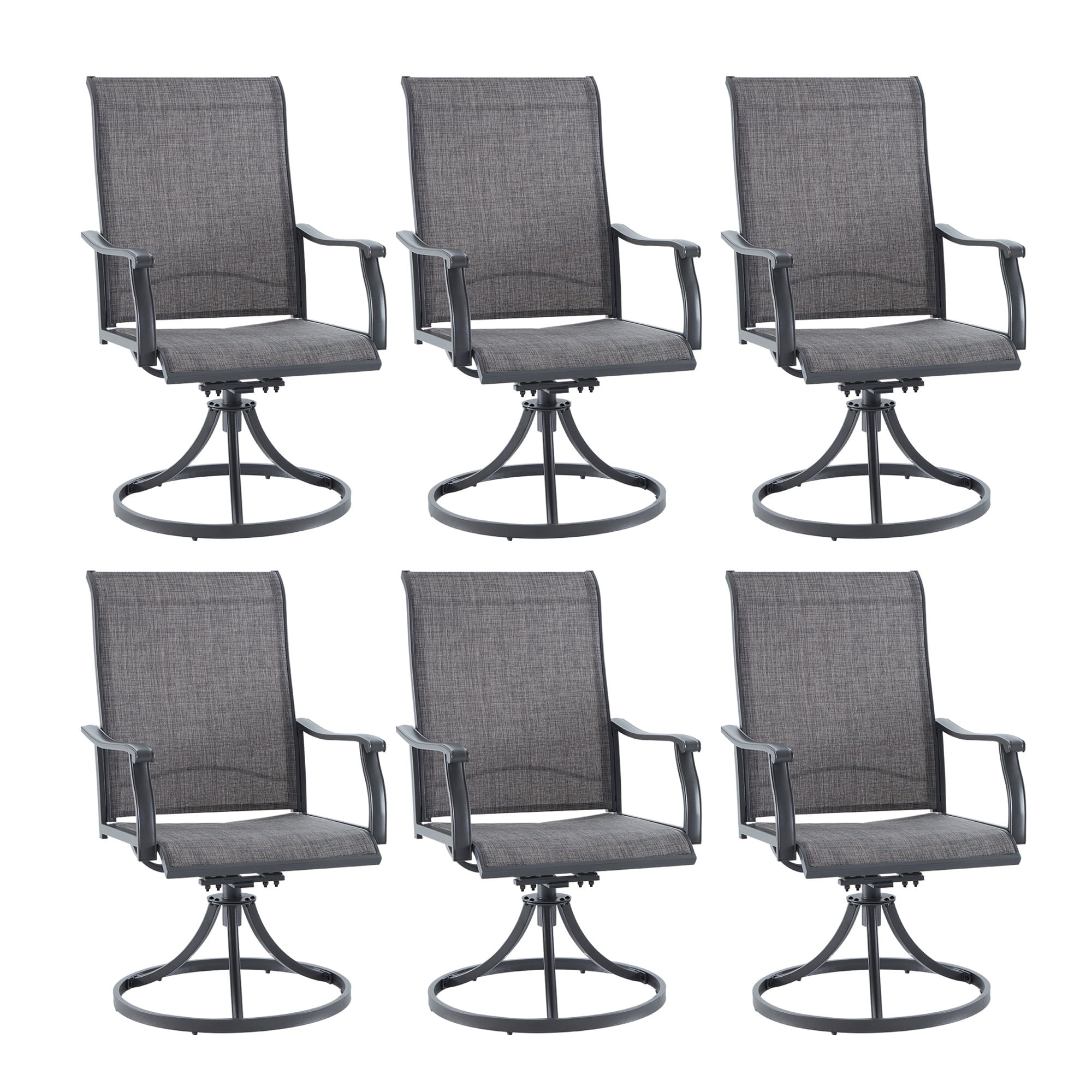VICLLAX Patio Dining Chairs Set of 6, Textilene High Back Outdoor