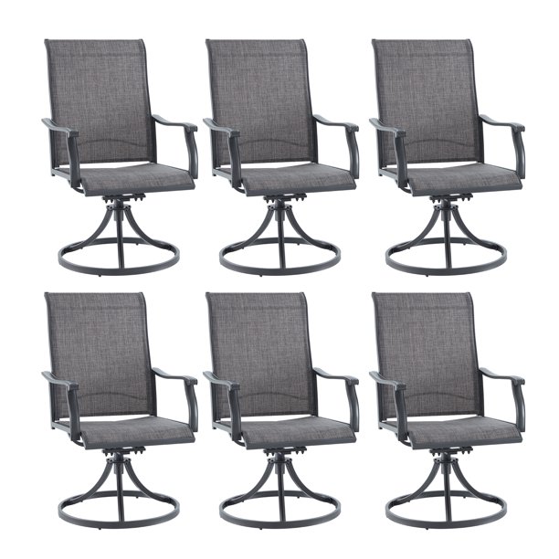 VICLLAX Patio Dining Chairs Set of 6, Textilene High Back Outdoor