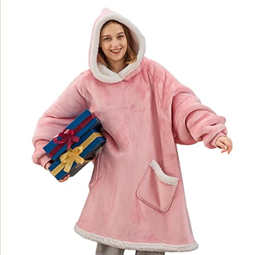 Bedsure Warm & Fashionable Wearable Blanket Hoodie, Giant Pocket Sherpa