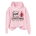 thumbnail image 2 of Clothing! Delayuji Christmas Sweatshirts for Women 2025 Women's Christmas Just A Girl Who Loves Christmas Letter Printed Hoodie Crewneck Hoodie Womens Plus Size Sweatshirts Pink S, 2 of 4