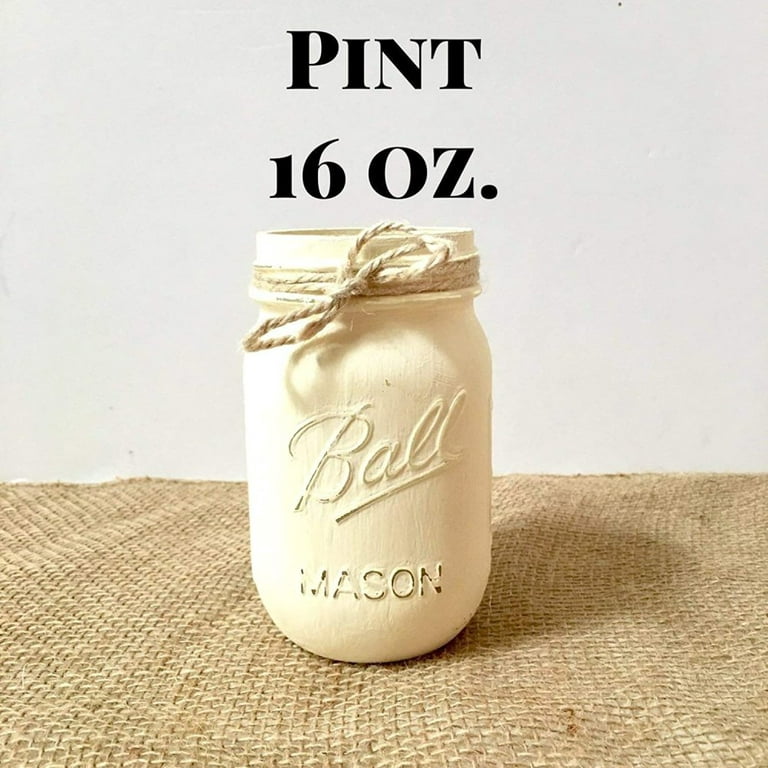 Variety of Sizes Available 16 Oz. Mason Jars Painted Mason -   Mason  jars, Rustic desk accessories, Spring cleaning inspiration