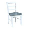 thumbnail image 4 of Set of 2 Solid Wood Madrid Ladderback Chairs in White/Heather Gray, 4 of 11