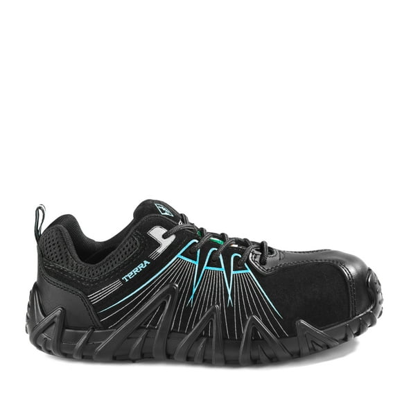 Terra Women's Spider X Low Ct Fp Safety Shoes in Black/Aqua 6.5W