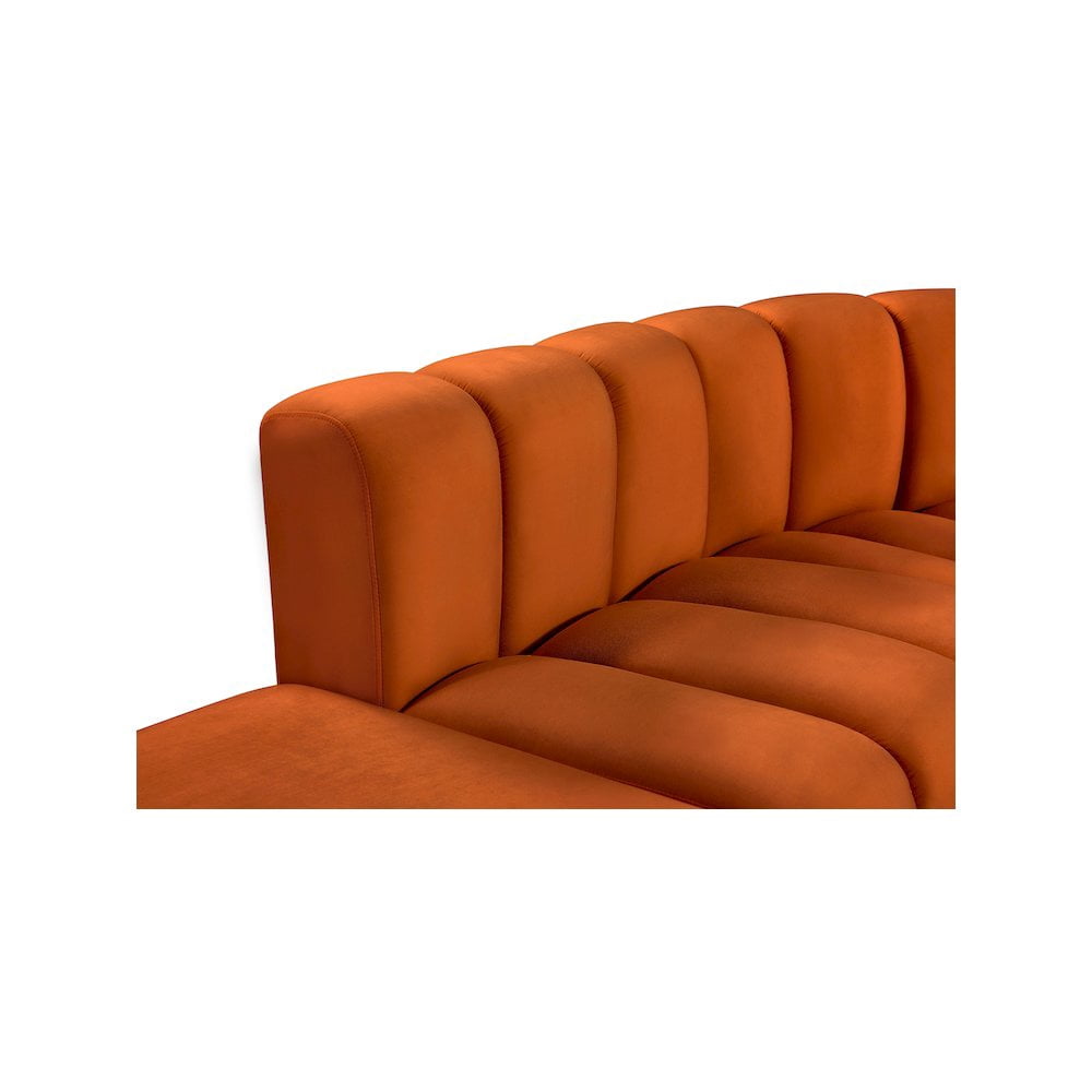 Meridian Furniture Arc Cognac Velvet Modular Sectional