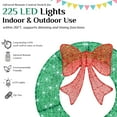 thumbnail image 4 of MCQ 35in Pre-Lit Outdoor Christmas Wreath Decoration, LED Metal Holiday Decor for Home with 140 Lights, Green, 4 of 8