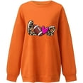thumbnail image 3 of EQWLJWE Chandails de Football pour Femmes Décontractés à Imprimé Léopard de Football Chandail à Col Rond Ample Doux à Manches Longues Chandail à Enfiler Hauts Chemises Chandails d'Halloween pour Femmes, 3 of 4