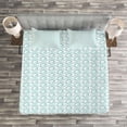 thumbnail image 3 of Ambesonne Chevron Quilted Bedspread Set 3 Pcs, Classic Compact Zigzags, Queen Size, Pale Blue White, 3 of 3