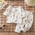 thumbnail image 2 of TOWED22 Toddler Baby Boy Clothes Contrast Color Sweatshirt Pullover Tops + Casual Pants Fall Winter Outfit Set Size:10-11 Y,Color:White, 2 of 6