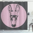 thumbnail image 1 of Ambesonne Donkey Shower Curtain, Grunge Look Animal Portrait, 69"Wx84"L, Pale Pink Grey, 1 of 3