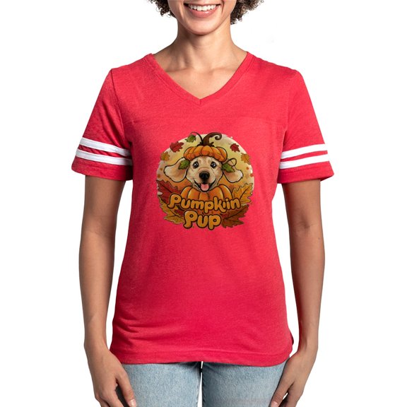 CafePress - Pumpkin Pup Women's Football T Shirt - Womens Football Shirt