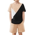 thumbnail image 4 of Arshiner Toddler Boy Summer Clothes Outfits Kids Colorblock Short Sleeve T-shirt Shorts Set, 4 of 6