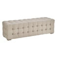 thumbnail image 2 of Weston Home Bowman Rectangular Tufted Linen Ottoman, Beige Linen, 2 of 5