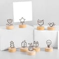 thumbnail image 4 of Card Clip Round Wood Base Picks Clip Card Clip Metal Photo Holder Wedding Table Number Memo Name Card Picture Picks Clip,Gift, 4 of 7