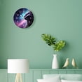 thumbnail image 4 of 10 Inch Wall Clock Battery Operated Silent Clock Decorative for Office, Kitchen, Outdoor, Living Room，Cat in Space Planet Beautiful, 4 of 4