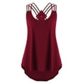thumbnail image 2 of Womens Summer Tops Biking Tops for Women Exercise Top Slim Fit Adventure Top Women Ladies Padded Shirt Long Compression Shirt plus Size Crop Petite Layering Ladies' Bandages Sleeveless Vest Wine 3XL, 2 of 2