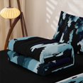 thumbnail image 5 of Castle Fairy Watercolor Camouflage Zipper Twin Comforter Sets with Fitted Sheet and 2 Pillowcases,Abstract Geometric Smudge Zipper Bedding Set,Teal Navy Black,Reversible, 5 of 7
