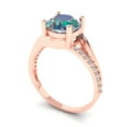 thumbnail image 2 of Solitaire with Accents Engagement Ring for Women - 1.71ct Blue Moissanite in 18K Rose Gold Promise Ring, 2 of 6