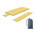thumbnail image 2 of BUDAO00 Picnic Table Cover with Bench Covers, Washable Tablecloth for 6 Foot Rectangle Tables – 72"x30" Waterproof Elastic Fitted Checkered Camping Tablecloth for Outdoor Use (Yellow), 2 of 6