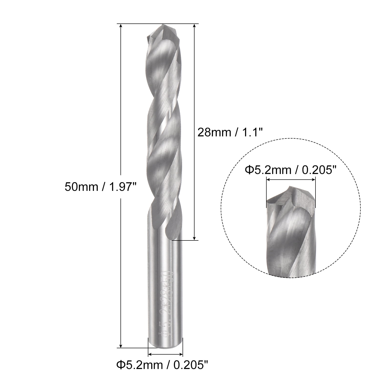 uxcell Reduced Shank Twist Drill Bits 4.5mm High Speed Steel 4341 with 4.5mm Shank 5 Pcs 