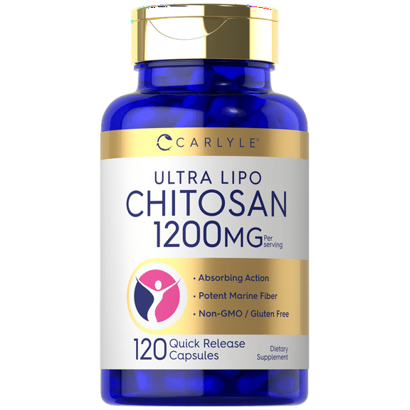 Chitosan Supplement 1200mg | 120 Capsules for Men and Women | by Carlyle