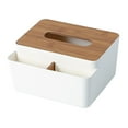 thumbnail image 2 of Caja de pañuelos multifuncional, organizador de escritorio decorativo, dispensador de hojas de secadora de bombeo Nakpkin para sala de estar Blanco Macarena Almacenamiento de cubierta de tejido, 2 of 7