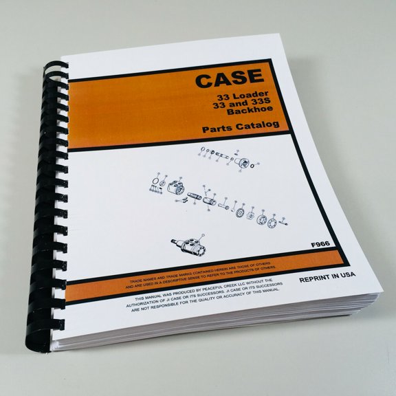 Ji Case 33 33S Backhoe 33 Loader For 580 Ck Tractor Parts Catalog Manual #F966