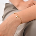 thumbnail image 3 of Heart Charm Bracelet for Women, 18k Gold Plated Stainless Steel Chain Bracelets with Shell Heart, Adjustable Womens Link Bracelet Jewelry Gifts, 3 of 7