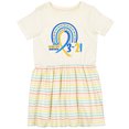 thumbnail image 3 of Inktastic 3-21 World Down Syndrome Day Blue and Yellow Rainbow Ribbon Girls Toddler Dress, 3 of 5
