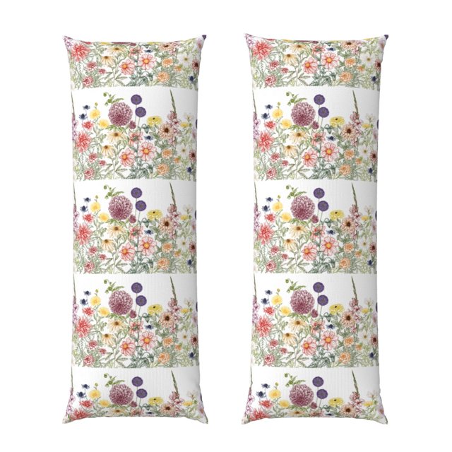 Balery Autumn Garden Funda Protectora para Almohada Corporal de Algodón Hipoalergénico con Cierre(55 x 21 pulgadas), Almohadas No Incluidas