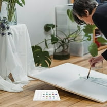 PTOOTP 28 Wells Ceramic Paint Palette Tray White for Oil and Watercolor Painting Supplies 1 Piece