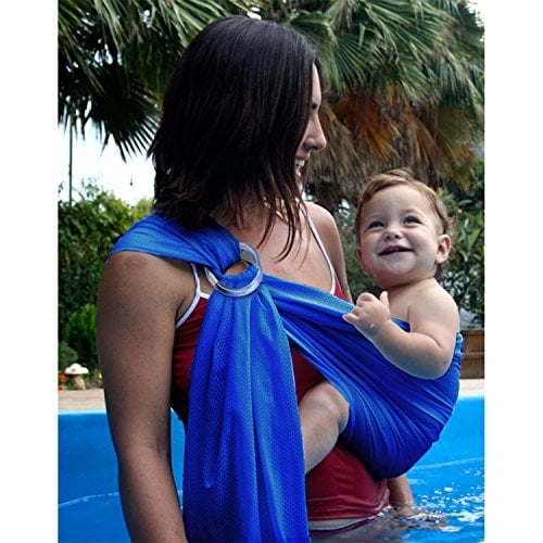 Water Sling Baby Wrap Carrier para piscina de verano - Ajustable Shoulder Ring Mesh Breathable Chest Sling Infant Carrier para Summer Pool Beach